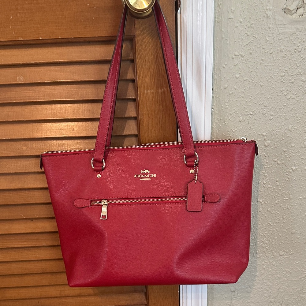 Coach Cherry Red Leather Tote
